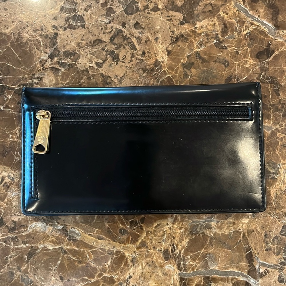 Lauren Ralph Lauren Black Leather Slim Snap Wallet - Picture 2 of 15